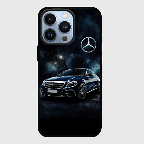 Чехол iPhone 13 Pro Mercedes Benz galaxy / 3D-Черный – фото 1