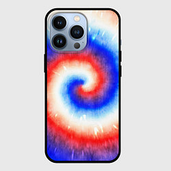 Чехол для iPhone 13 Pro Тай-дай Российский флаг, цвет: 3D-черный