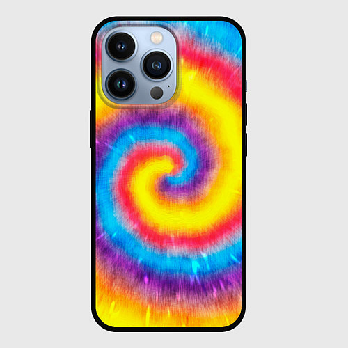 Чехол iPhone 13 Pro Тай-дай сочные цвета / 3D-Черный – фото 1