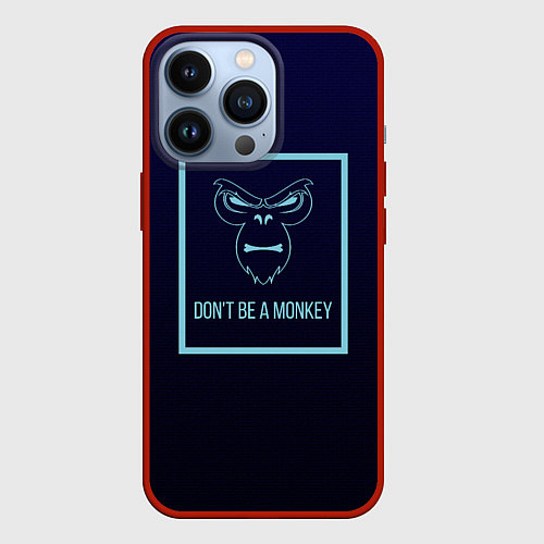 Чехол iPhone 13 Pro Dont be a monkey / 3D-Красный – фото 1