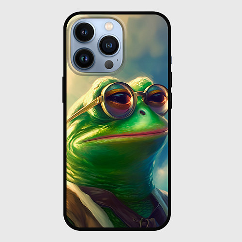 Чехол iPhone 13 Pro Лягушка Пепе / 3D-Черный – фото 1