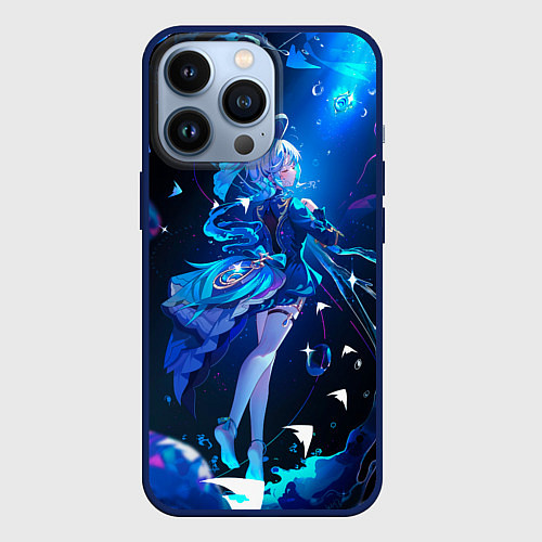 Чехол iPhone 13 Pro Фурина Геншин Импакт / 3D-Тёмно-синий – фото 1