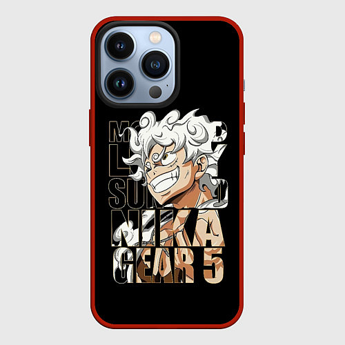 Чехол iPhone 13 Pro Luffy Gear 5 Луффи / 3D-Красный – фото 1