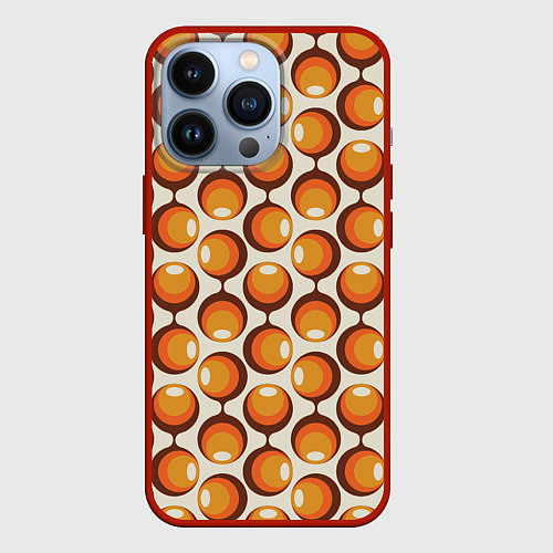 Чехол iPhone 13 Pro Ретро паттерн / 3D-Красный – фото 1