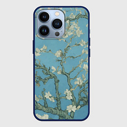 Чехол для iPhone 13 Pro Цветущие ветки миндаля - картина ван Гога, цвет: 3D-тёмно-синий