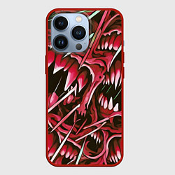 Чехол для iPhone 13 Pro Красные клыки, цвет: 3D-красный