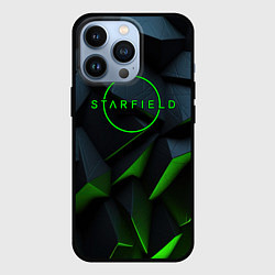 Чехол iPhone 13 Pro Starfield black green logo