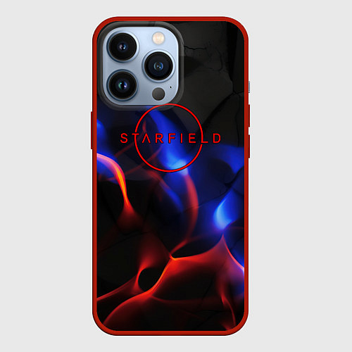 Чехол iPhone 13 Pro Starfield red logo / 3D-Красный – фото 1