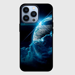 Чехол для iPhone 13 Pro Космос и сияющая планета, цвет: 3D-черный