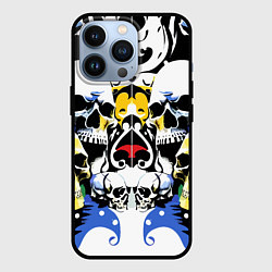Чехол для iPhone 13 Pro Паттерн из черепов - поп-арт, цвет: 3D-черный