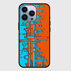 Чехол iPhone 13 Pro Кибер-глитч морозный апельсин