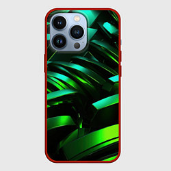 Чехол для iPhone 13 Pro Dark green abstract, цвет: 3D-красный
