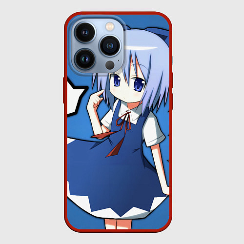 Чехол iPhone 13 Pro Touhou Project Cirno Baka / 3D-Красный – фото 1