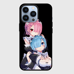 Чехол iPhone 13 Pro Re: zero - близняшки горничные