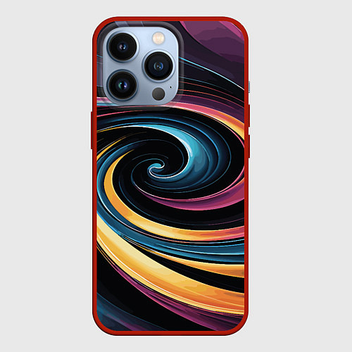 Чехол iPhone 13 Pro Gradient vortex / 3D-Красный – фото 1