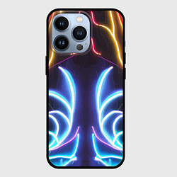 Чехол для iPhone 13 Pro Зеркальный неоновый паттерн - нейросеть, цвет: 3D-черный