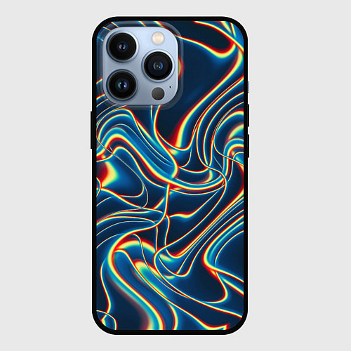 Чехол iPhone 13 Pro Abstract waves / 3D-Черный – фото 1