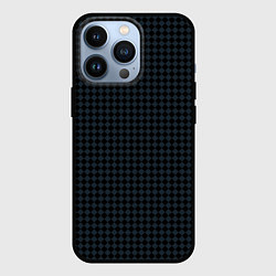 Чехол iPhone 13 Pro Шахматная мелкая клетка чёрно-серый