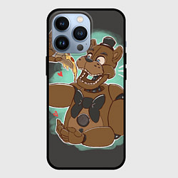 Чехол iPhone 13 Pro Фредди кушает пиццу