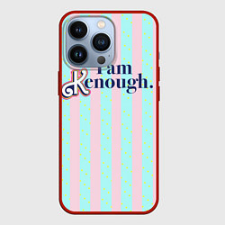 Чехол для iPhone 13 Pro I am Kenough - фраза и костюм Кена в полоску, цвет: 3D-красный