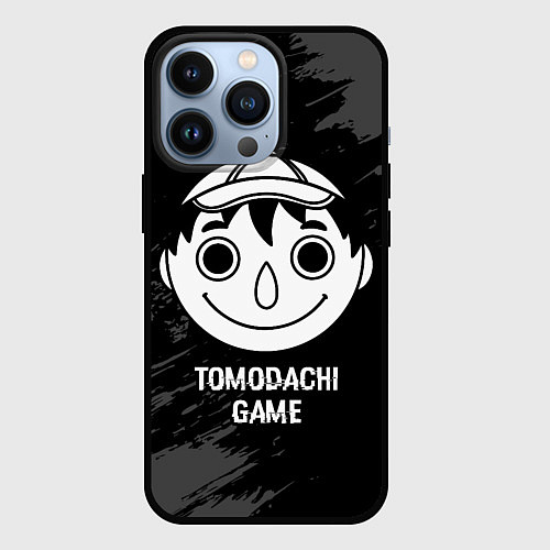 Чехол iPhone 13 Pro Tomodachi Game glitch на темном фоне / 3D-Черный – фото 1
