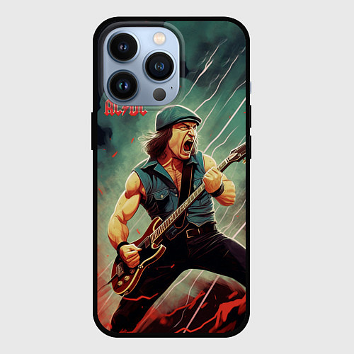 Чехол iPhone 13 Pro AC DC rock / 3D-Черный – фото 1