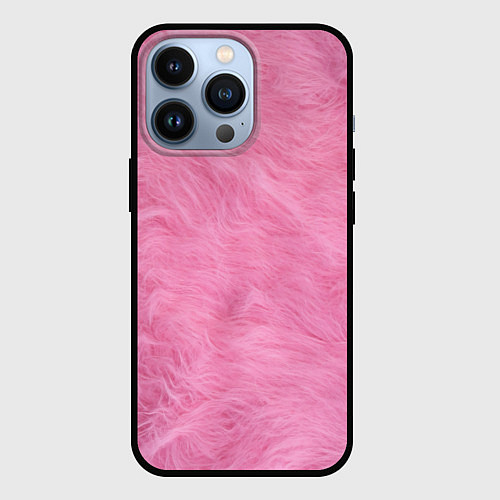 Чехол iPhone 13 Pro Розовая шерсть / 3D-Черный – фото 1