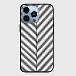 Чехол iPhone 13 Pro Диагональные полосы чёрные на белом