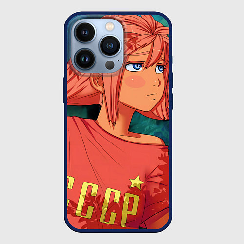 Чехол iPhone 13 Pro Бесконечное лето Ульяна / 3D-Тёмно-синий – фото 1