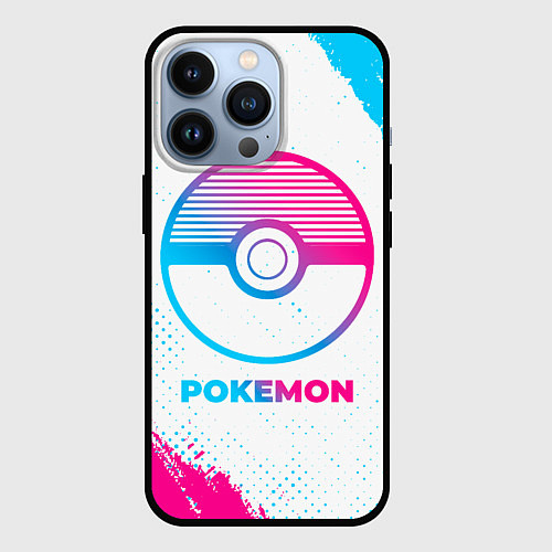 Чехол iPhone 13 Pro Pokemon neon gradient style / 3D-Черный – фото 1