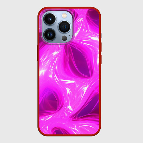 Чехол iPhone 13 Pro Обтекаемый розовый / 3D-Красный – фото 1
