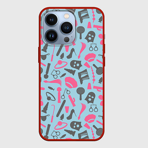 Чехол iPhone 13 Pro БДСМ - игрушки / 3D-Красный – фото 1