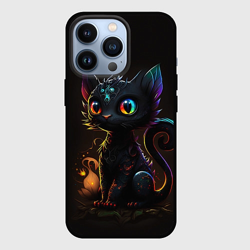 Чехол iPhone 13 Pro Котик дракон / 3D-Черный – фото 1