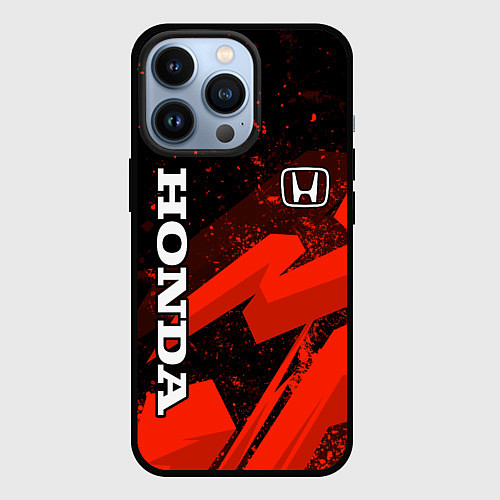 Чехол iPhone 13 Pro Honda - красная абстракция / 3D-Черный – фото 1