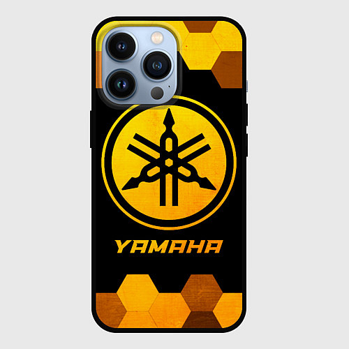 Чехол iPhone 13 Pro Yamaha - gold gradient / 3D-Черный – фото 1