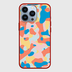 Чехол для iPhone 13 Pro Абстракция в пастельных тонах, цвет: 3D-красный