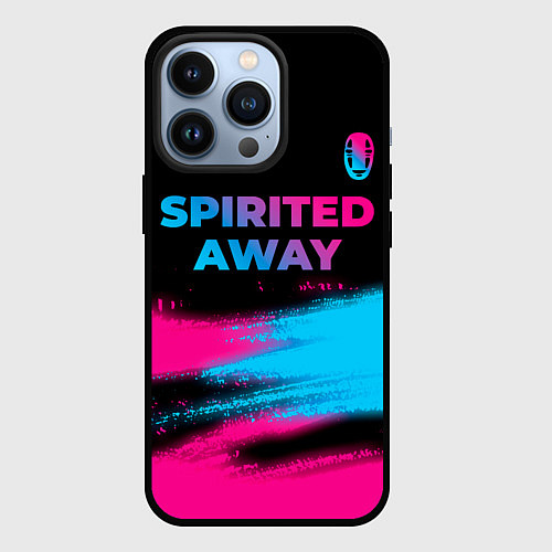 Чехол iPhone 13 Pro Spirited Away - neon gradient: символ сверху / 3D-Черный – фото 1