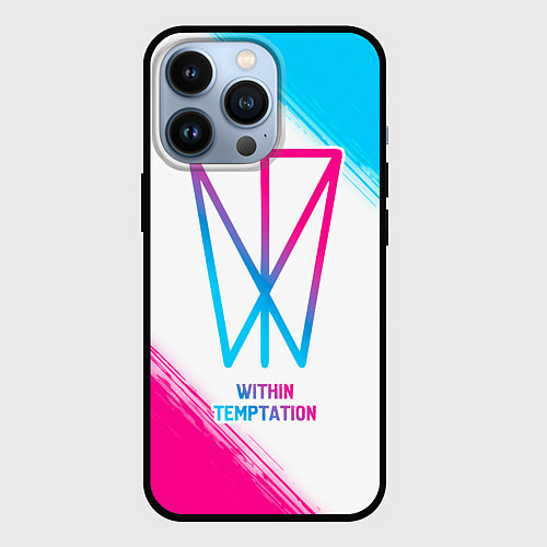 Чехол iPhone 13 Pro Within Temptation neon gradient style / 3D-Черный – фото 1