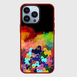 Чехол для iPhone 13 Pro Приведения из дыма, цвет: 3D-красный