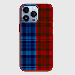 Чехол iPhone 13 Pro Красно-синяя клетка паттерн