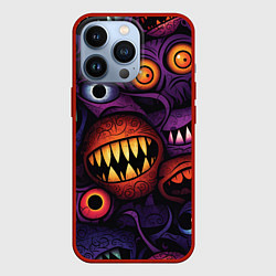 Чехол для iPhone 13 Pro Хэллоуинские зубастики, цвет: 3D-красный