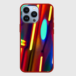 Чехол для iPhone 13 Pro Абстрактная неоновая композиция, цвет: 3D-красный