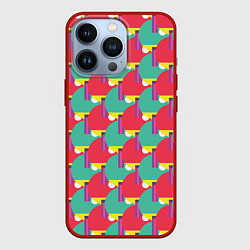 Чехол для iPhone 13 Pro Ракетки для настольного тенниса, цвет: 3D-красный