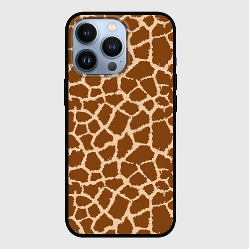 Чехол iPhone 13 Pro Кожа жирафа - giraffe / 3D-Черный – фото 1
