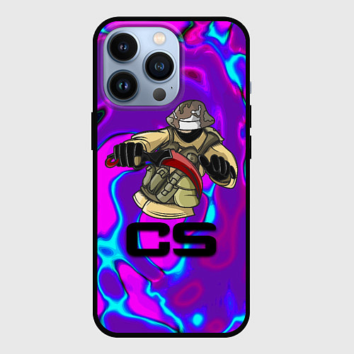 Чехол iPhone 13 Pro Cs go neon skin / 3D-Черный – фото 1