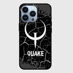 Чехол для iPhone 13 Pro Quake glitch на темном фоне, цвет: 3D-черный