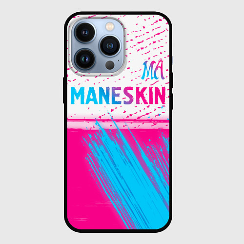 Чехол iPhone 13 Pro Maneskin neon gradient style: символ сверху / 3D-Черный – фото 1