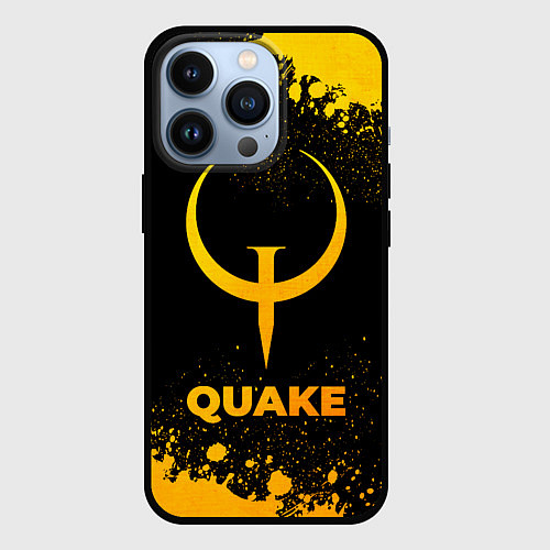 Чехол iPhone 13 Pro Quake - gold gradient / 3D-Черный – фото 1