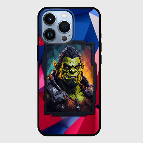 Чехол iPhone 13 Pro Портрет орка / 3D-Черный – фото 1