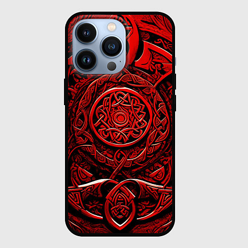Чехол iPhone 13 Pro Скандинавский орнамент викингов / 3D-Черный – фото 1
